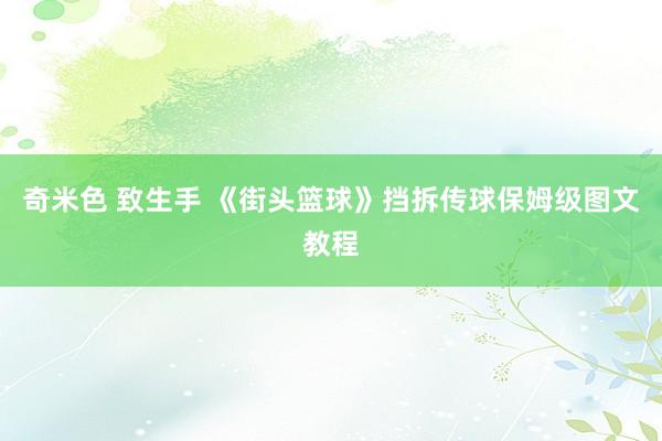 奇米色 致生手 《街头篮球》挡拆传球保姆级图文教程