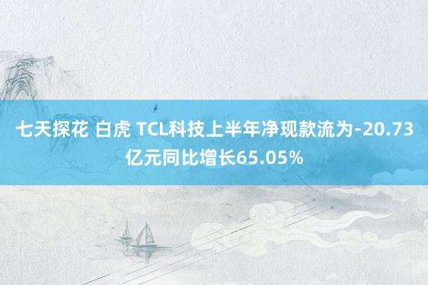 七天探花 白虎 TCL科技上半年净现款流为-20.73亿元同比增长65.05%