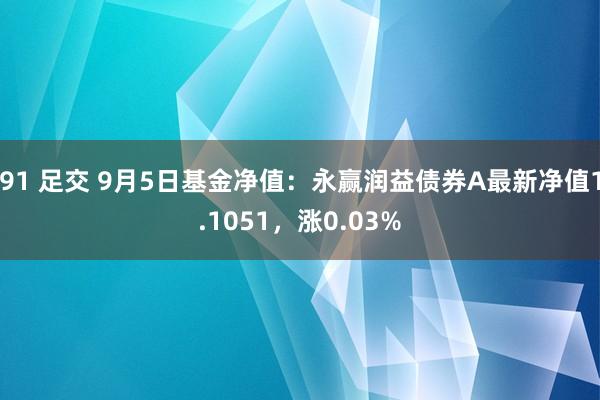 91 足交 9月5日基金净值：永赢润益债券A最新净值1.1051，涨0.03%