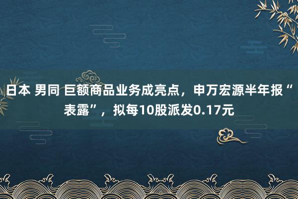 日本 男同 巨额商品业务成亮点，申万宏源半年报“表露”，拟每10股派发0.17元