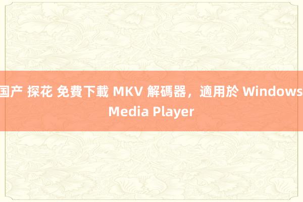 国产 探花 免費下載 MKV 解碼器，適用於 Windows Media Player